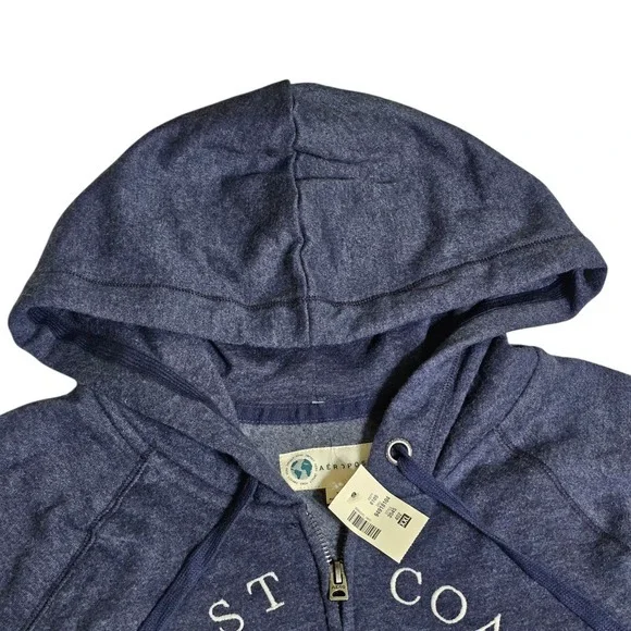 Aeropostale New York East Coast Navy Blue Full Zip Fleece Hoodie Women's XXL NWT - Picture 2 of 8